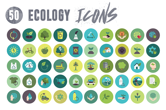 50 Ecology Icons in Graphics - product preview 3