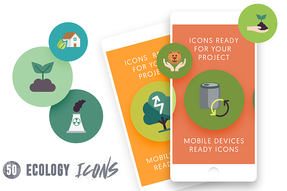50 Ecology Icons in Graphics - product preview 4