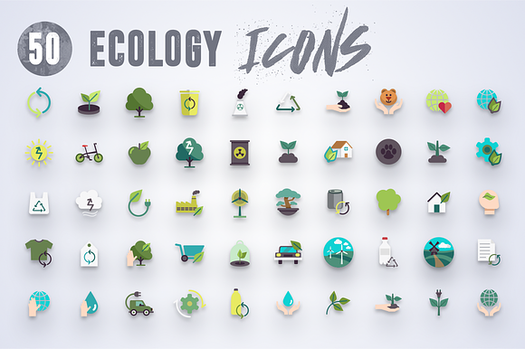 50 Ecology Icons in Graphics - product preview 6