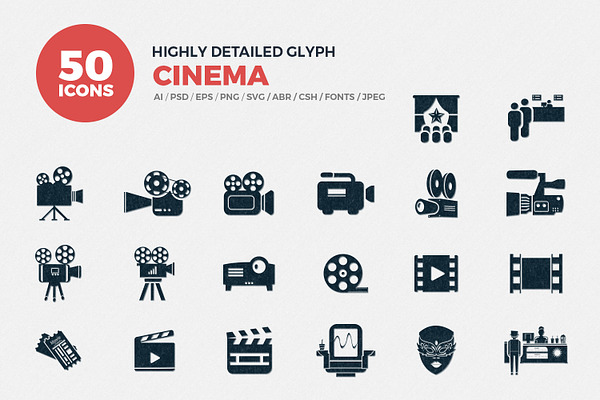 Glyph Icons Cinema Set