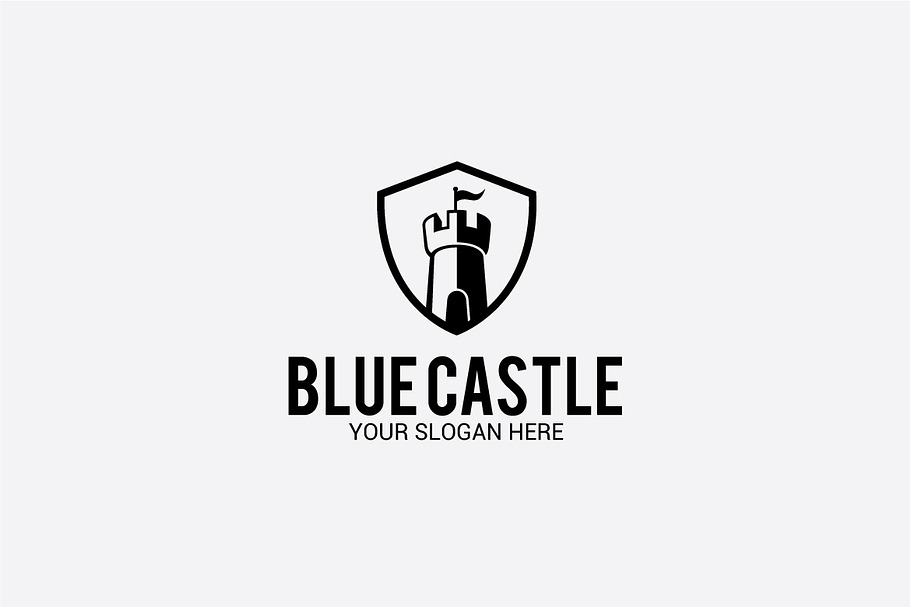 BLUE Castle in Logo Templates - product preview 8