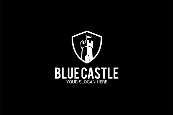 BLUE Castle in Logo Templates - product preview 1