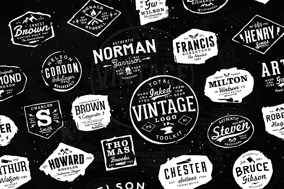 Total Inked Vintage Logo Toolkit in Logo Templates - product preview 2