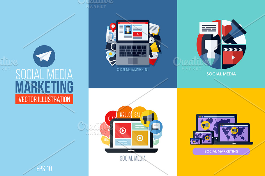 Social media marketing concepts in Illustrations - product preview 8