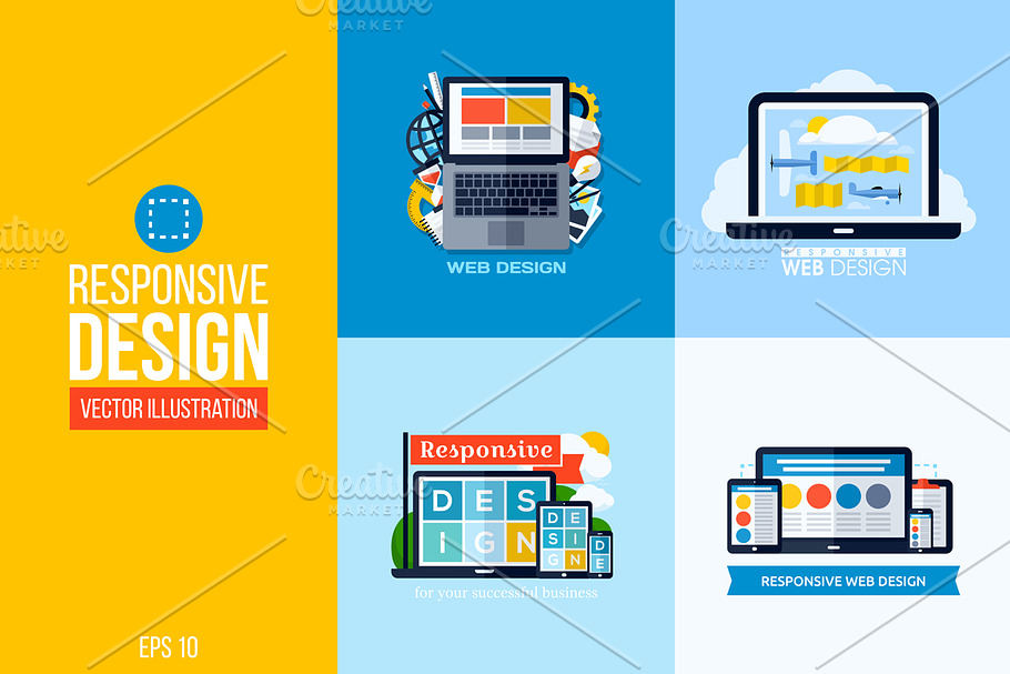 Responsive web design illustrations in Illustrations - product preview 8
