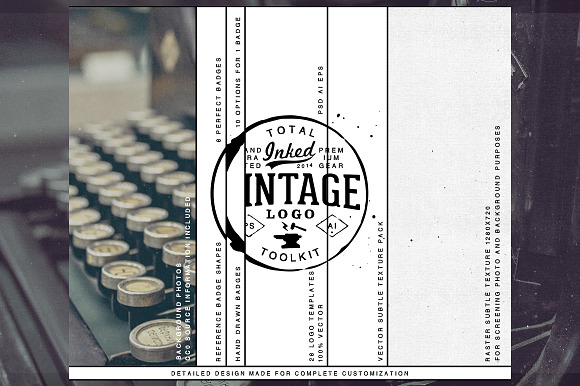 Total Inked Vintage Logo Toolkit in Logo Templates - product preview 4