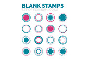 Set of blank round stamps collection