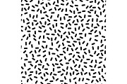 Black and white strokes confetti simple seamless pattern, vector