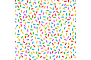 Colorful confetti simple seamless pattern, vector