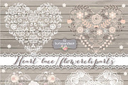 Heart lace/flower cliparts
