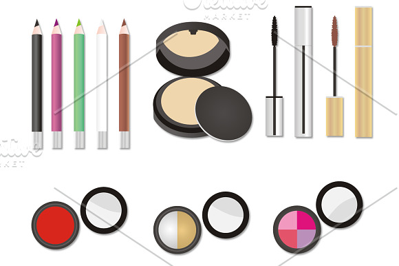 Make up / cosmetic products (Vector) in Objects - product preview 1
