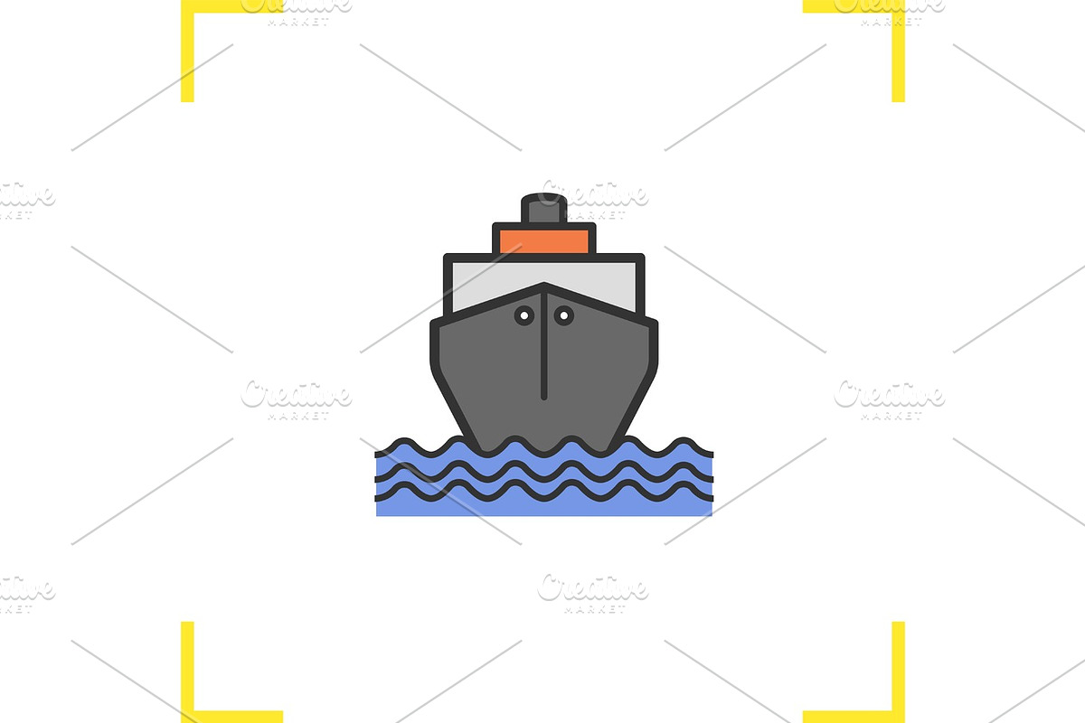 Cruise ship color icon in Graphics - product preview 8