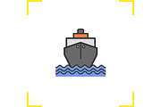 Cruise ship color icon