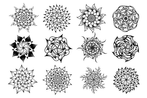 Vector Flowers MANDALA in Illustrations - product preview 1