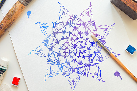 Vector Flowers MANDALA in Illustrations - product preview 2