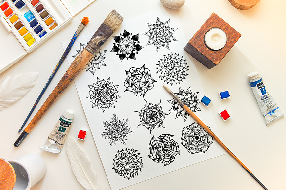 Vector Flowers MANDALA in Illustrations - product preview 3