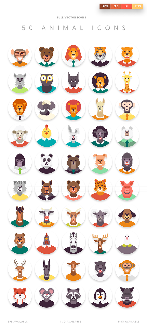 50 Animal Icons in Animal Icons - product preview 2