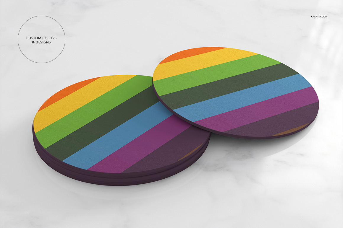 Download Round Coasters Mockup Set | Creative Daddy
