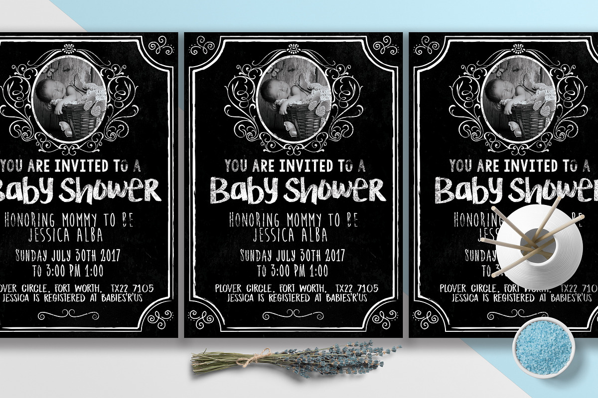 Baby Shower Template Card in Card Templates - product preview 8