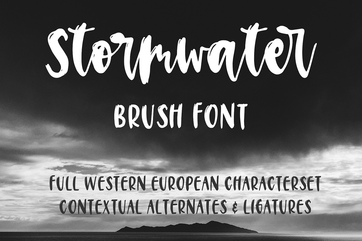 Stormwater Brush Font in Script Fonts - product preview 8