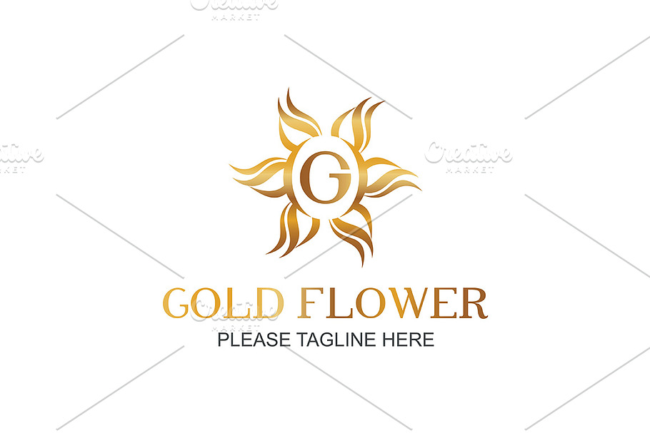 Gold Flower in Logo Templates - product preview 8