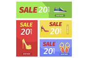 Shopping Night with Big Sale in Shoes Store Poster