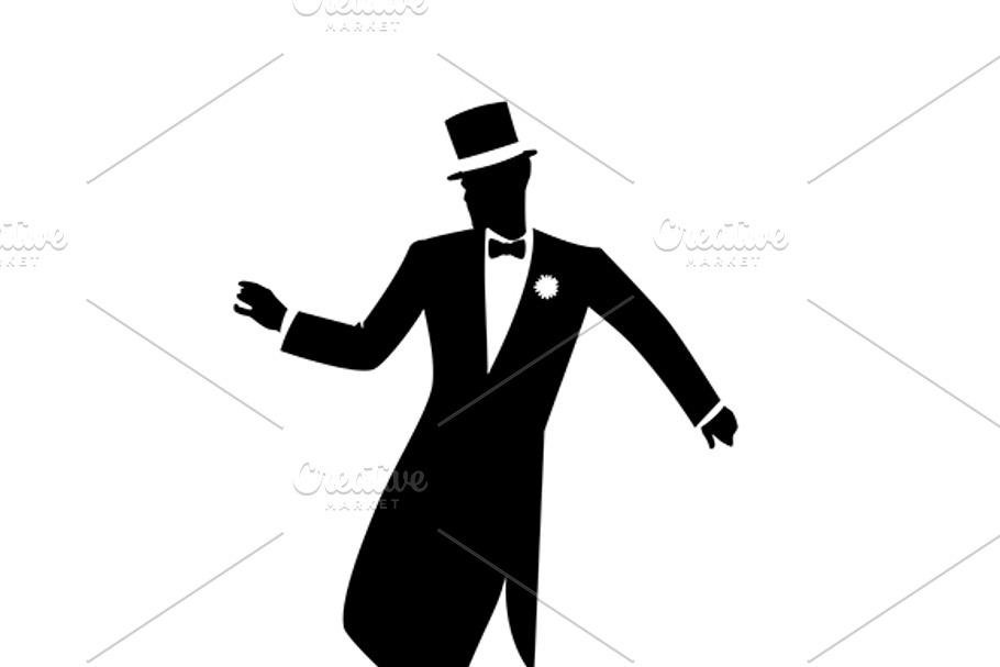 Elegant man dancing Jazz II in Illustrations - product preview 8