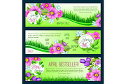 Spring vector floral banners