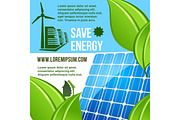 Energy saving and green eco technology poster