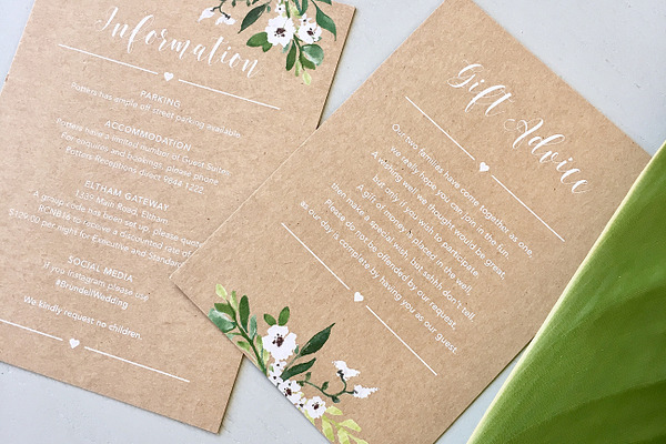White Floral + Leafy Wedding Suite