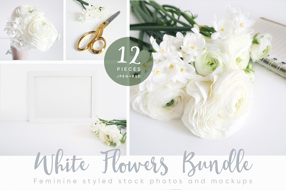 The White Flowers mockups bundle