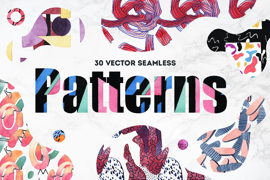 Vibrant Watercolor Patterns in Patterns - product preview 8