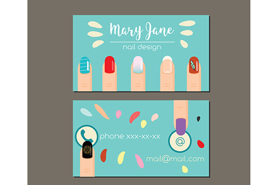 Manicure nail salon business card in Business Card Templates - product preview 8