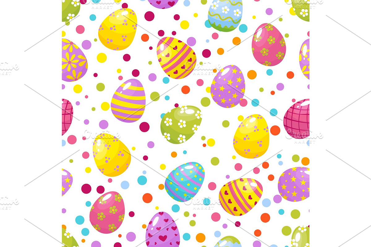 Seamless pattern with easter eggs in Textures - product preview 8
