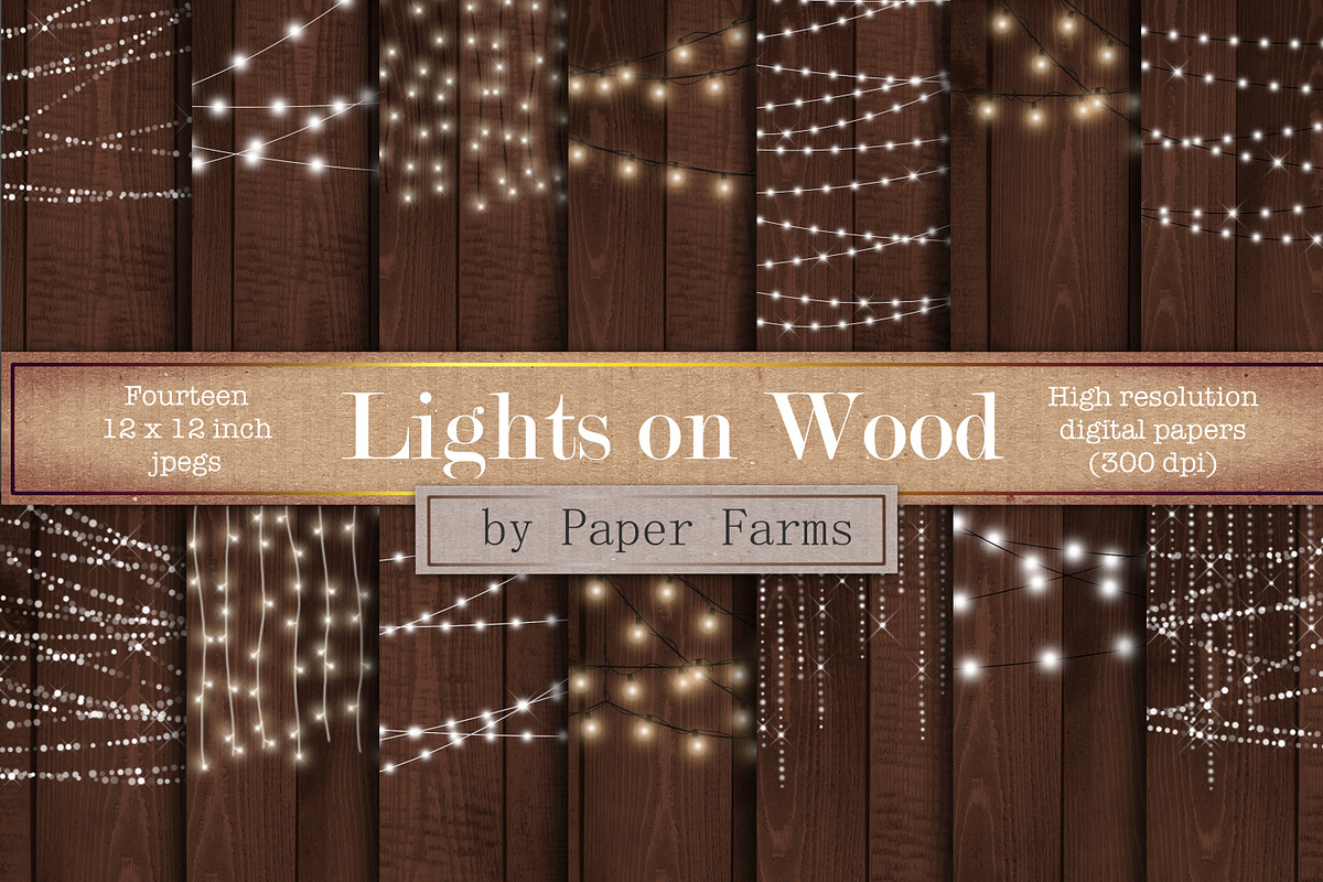 Fairy lights on wood in Patterns - product preview 8