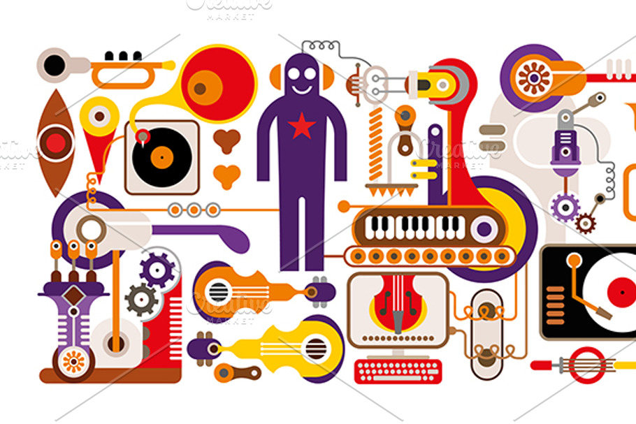 Abstract Music Illustration in Illustrations - product preview 8