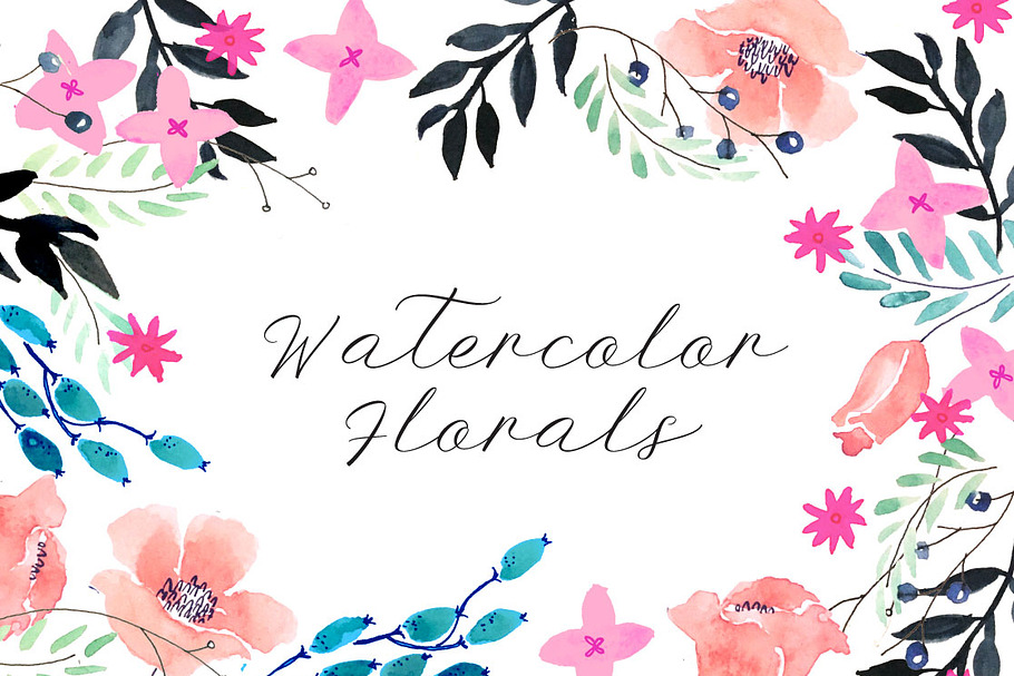 Spring Watercolor Florals (vector)