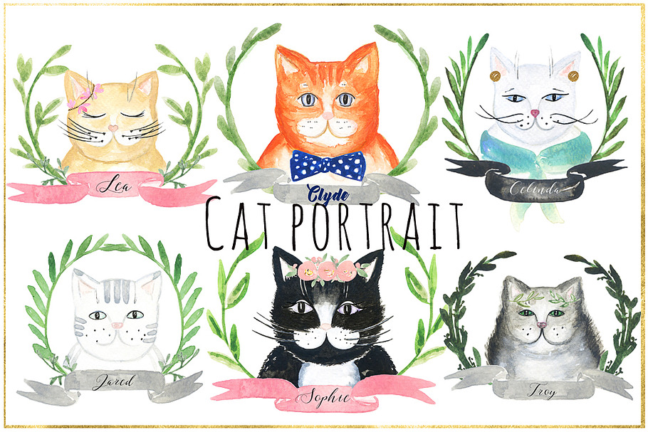 Cat portrait creator. Watercolors.