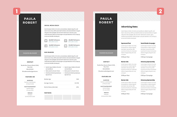 Media Kit Template for Blogger in Social Media Templates - product preview 2