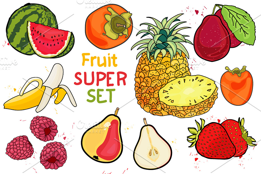 juicy fruit- BIG set in Illustrations - product preview 8
