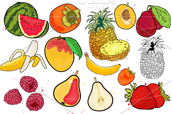 juicy fruit- BIG set in Illustrations - product preview 5