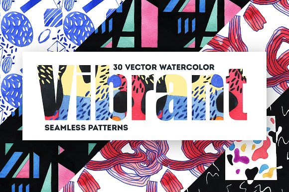 Vibrant Watercolor Patterns in Patterns - product preview 3
