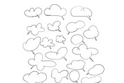 Hand drawing set of cloud