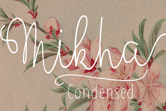 Mikha Condensed in Script Fonts - product preview 4