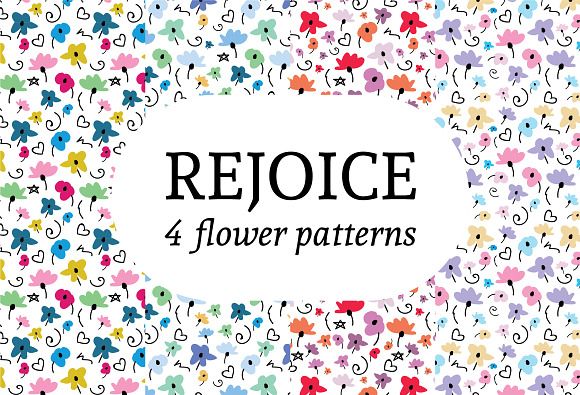 Rejoice - 4 Flower Patterns in Patterns - product preview 4