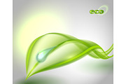 Abstract background with green leaf