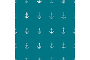 Seamless vector pattern with engraved, hand drawn anchors, old lookind vintage texture.