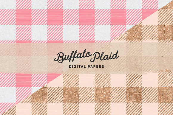 Pastel Plaid Vintage Digital Papers in Patterns - product preview 3