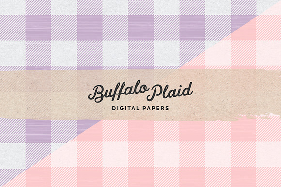 Pastel Plaid Vintage Digital Papers in Patterns - product preview 4