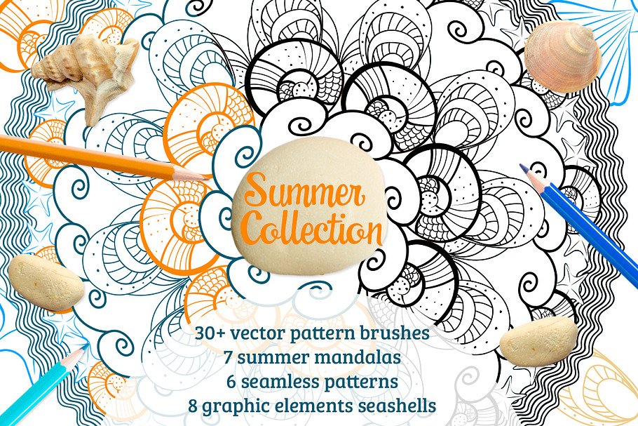 Summer collection mandala brushes in Photoshop Brushes - product preview 8